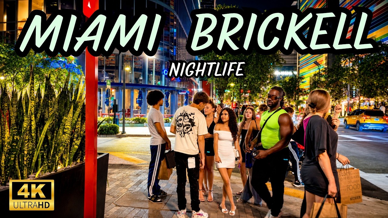 Brickell Streets at Night 2026 | Miami 4K Walking Tour