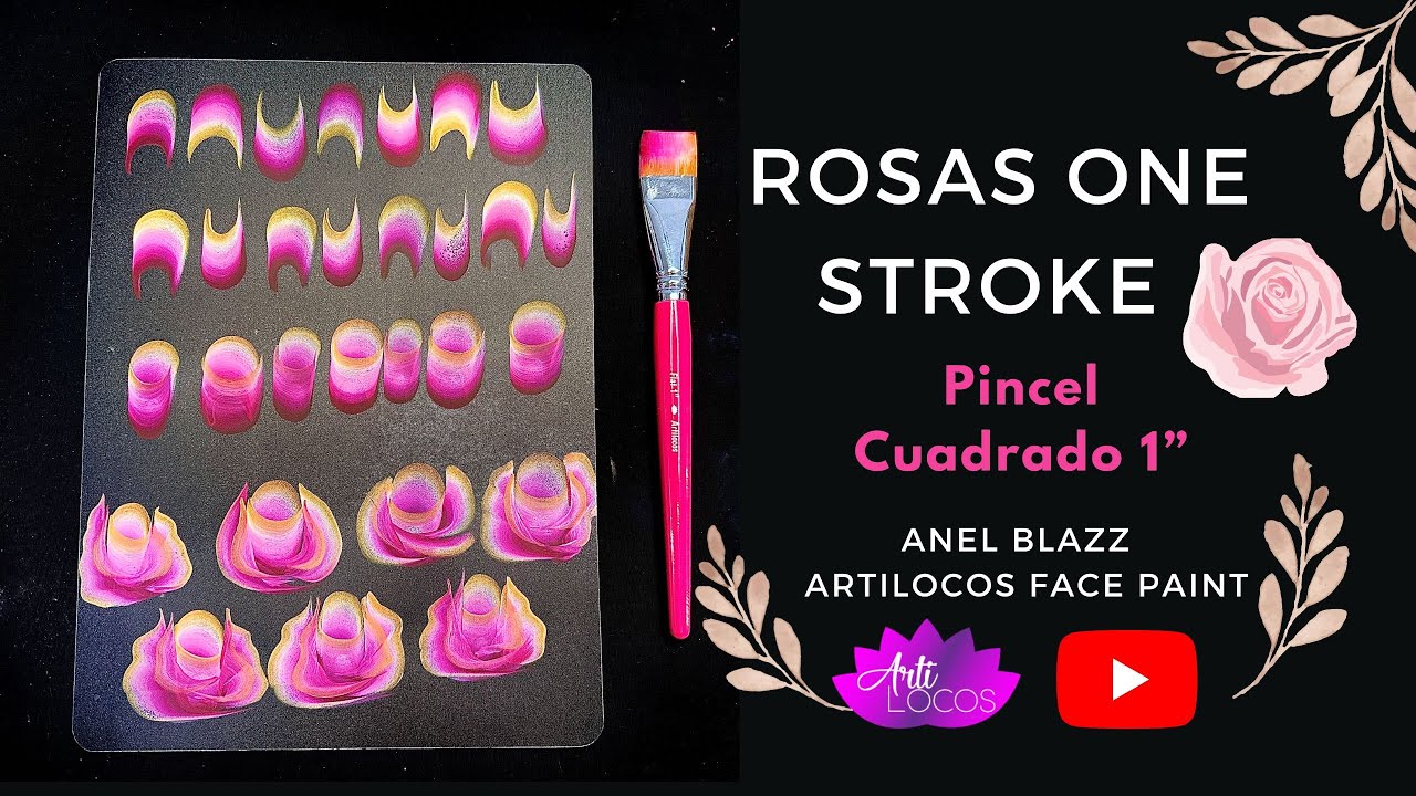 Rosas One Stroke Para pintacaritas   Artilocos   Anel Blazz