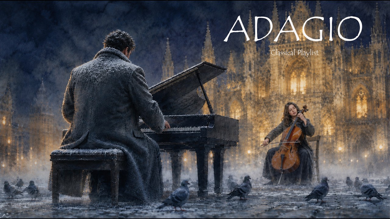 The Most Beautiful Classical Adagios for Cello & Piano | Snowfall by the Cathedral for Deep Focus