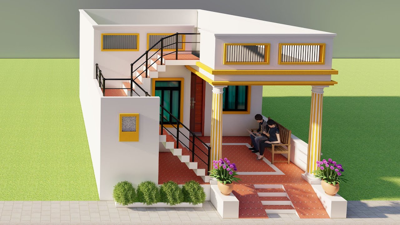मात्र 5 लाख में बनाये एक मंजिल का सुन्दर घर का डिज़ाइन,Low Budget House Plan,20x30 House elevation