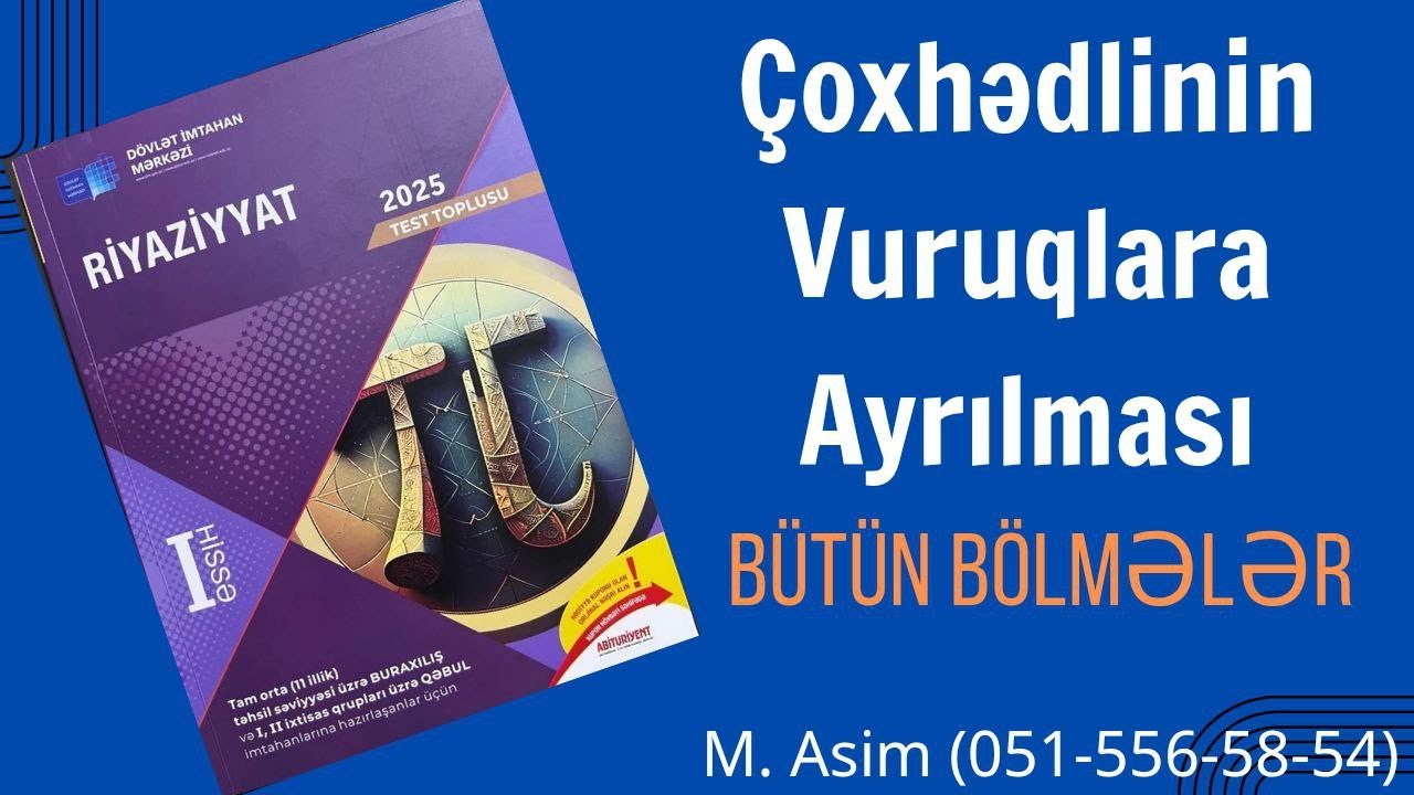 Çoxhədlinin vuruqlara ayrılması. Riyaziyyat test toplusu-2025