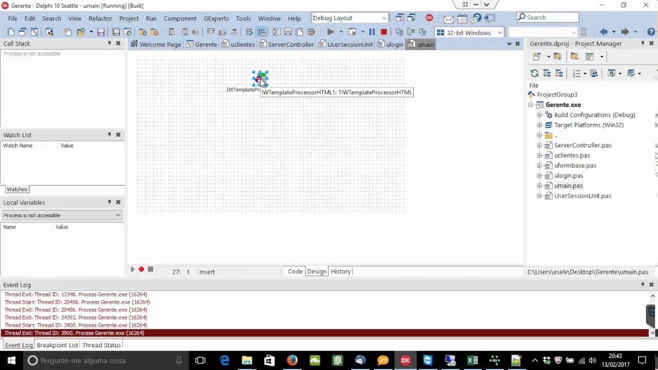 Delphi + Intraweb + Bootstrap + MasterTemplate parte V
