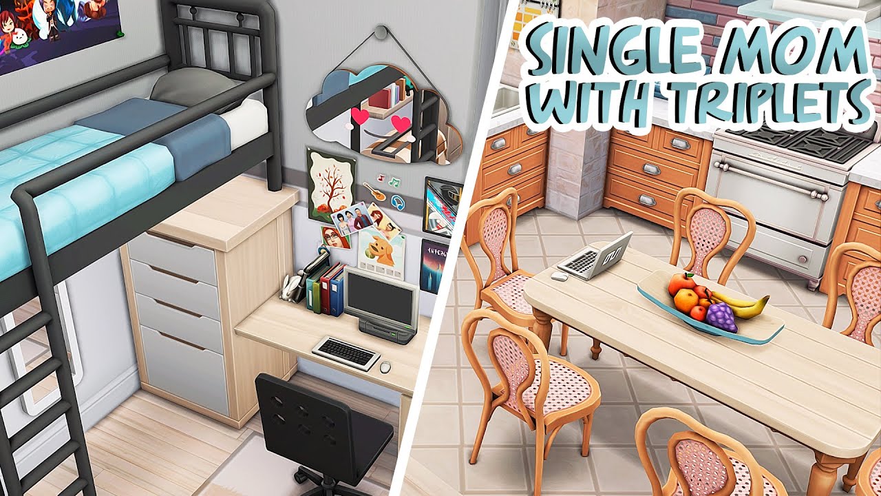 SINGLE MOM WITH TRIPLETS APARTMENT 💕 | The Sims 4: Apartment Renovation Speed Build