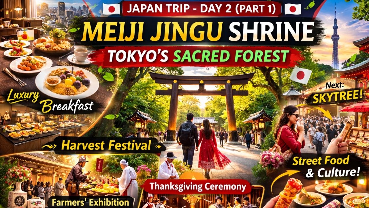 Meiji Jingu Shrine Experience 🇯🇵 | Tokyo’s Sacred Forest & Harvest Festival | Japan Trip Day 2 Ep-3