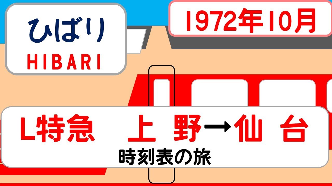 【東北本線の顔】懐かしのL特急ひばり　1972年10月 上野→仙台