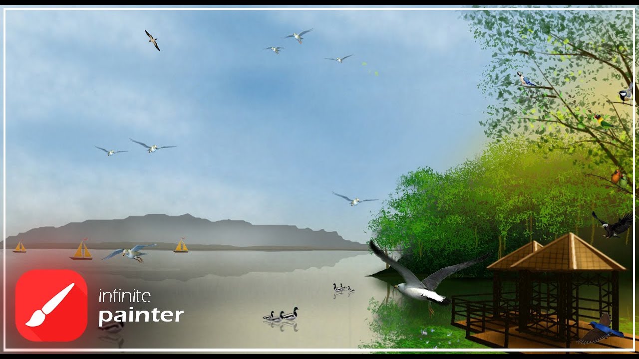 Infinite Painter|Relaxing Calm Nature Landscape|DigitalPainting work flow|Digital Arts and design