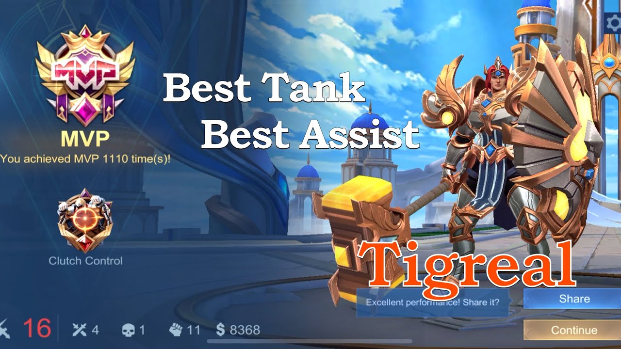 Tigreal Best Tank Ever -- Best Assist MVP in Rank Match ~ MLBB