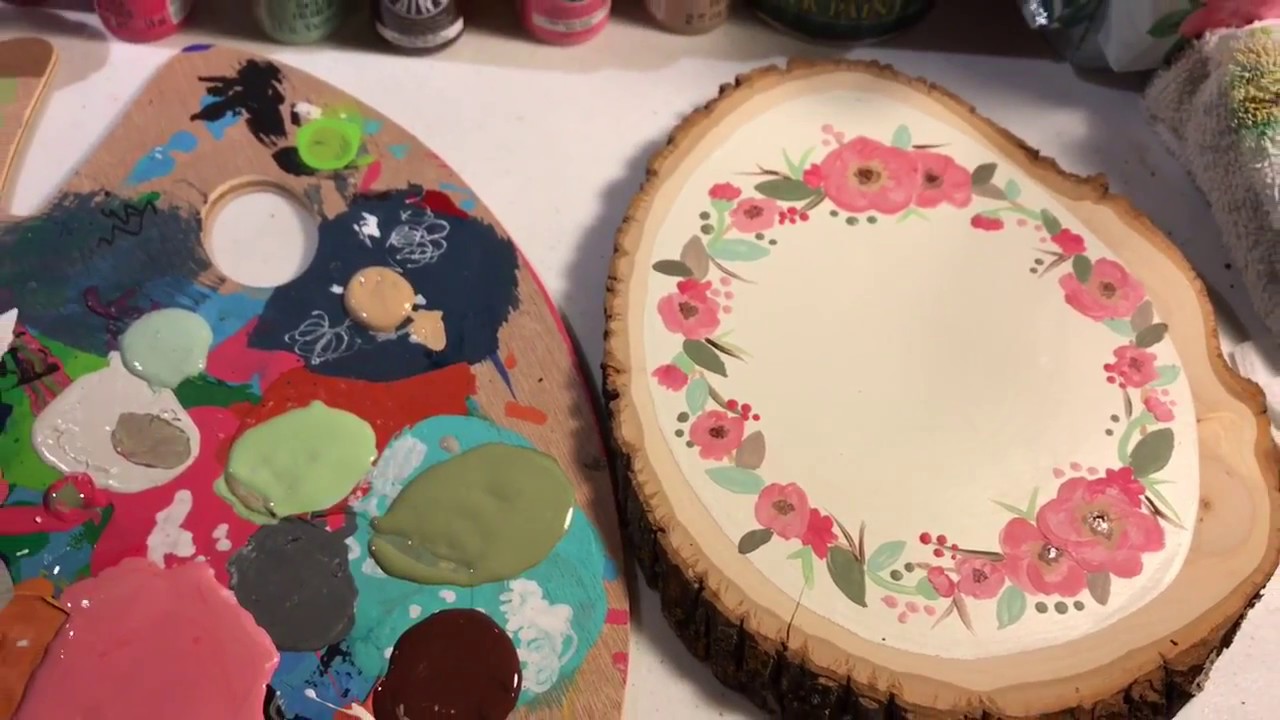 Floral Wreath- Acrylic Paint- Tutorial