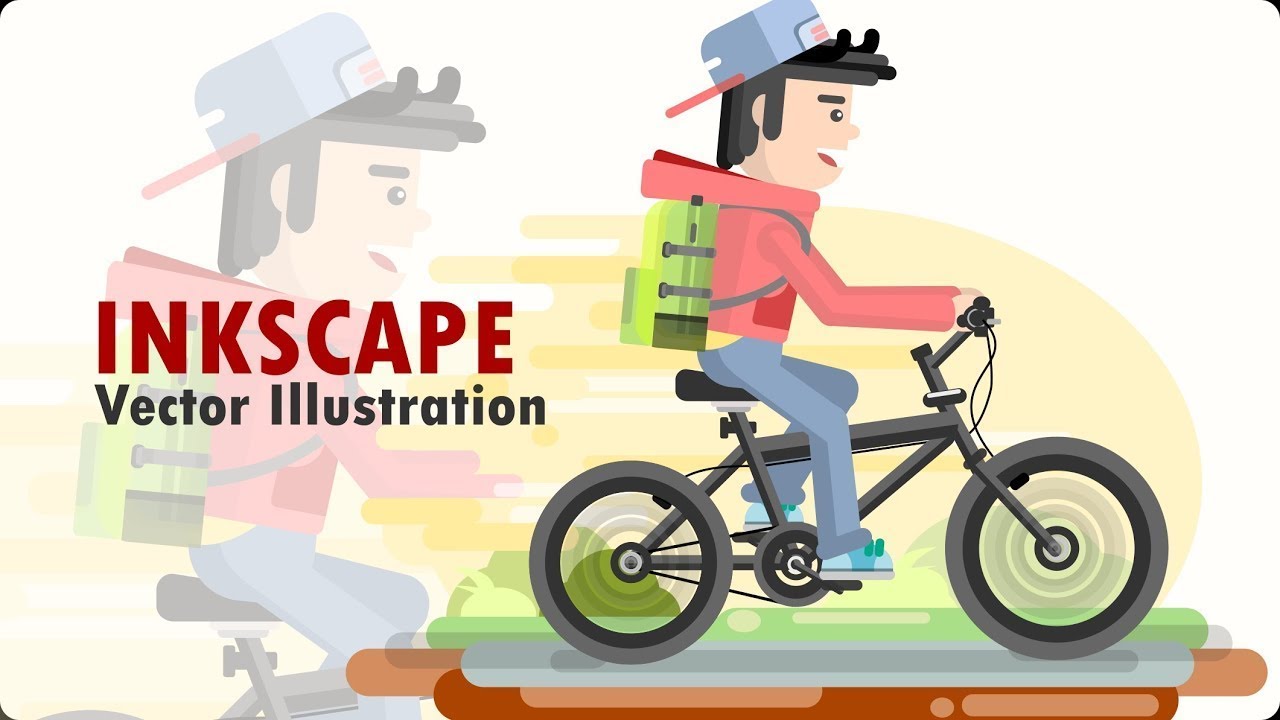 Inkscape Vector Graphics Cartoon Speed Drawing Process | Flat Vector Art Using Basic Shapes