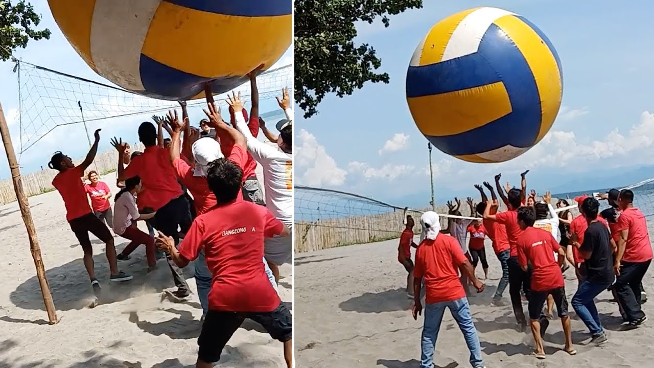 Giant Beach Volleyball Game For Christmas Party