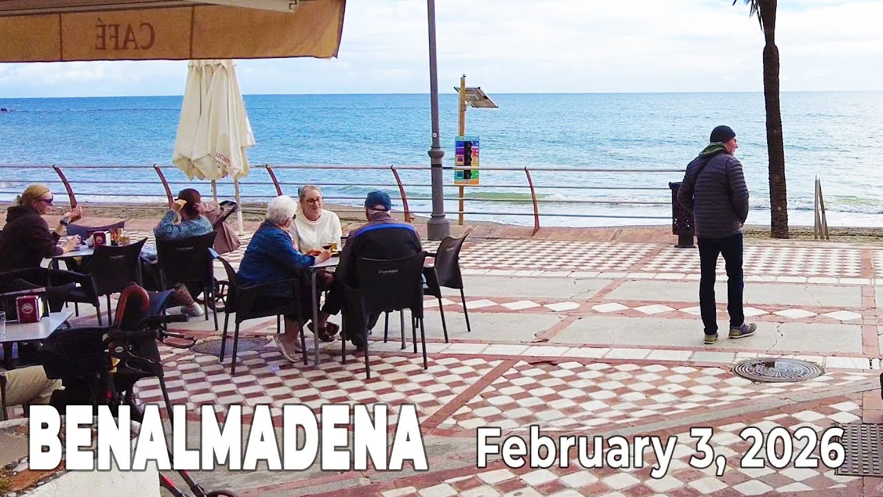 Benalmadena February 3, 2026 Promenade Walk Malaga Costa del Sol Spain [4K]