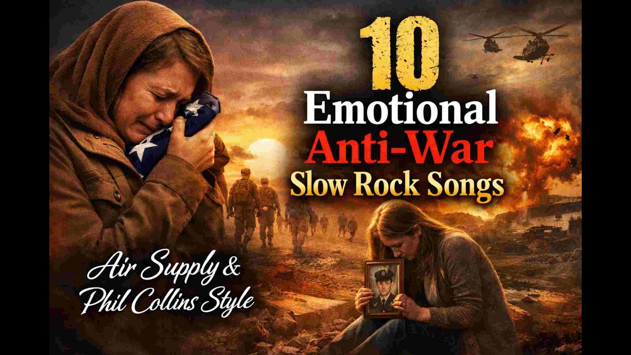 10 Emotional Anti-War Slow Rock Songs | Air Supply & Phil Collins Style | Heartbreaking 80s Ballads