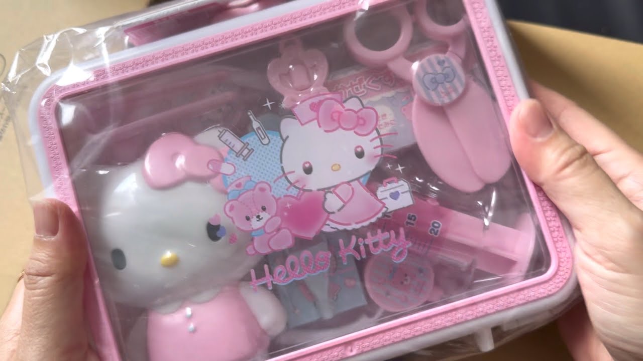 4:09 minutes Satisfying with Unboxing | New collection Hello Kitty Nurse Kits |no music |ASMR Sound
