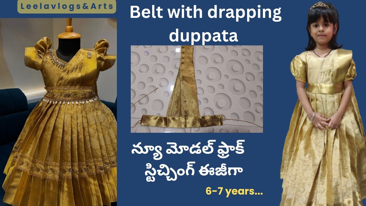 Latest Dupatta design with belt cutting and stiching /Dupatta for frock //part -2