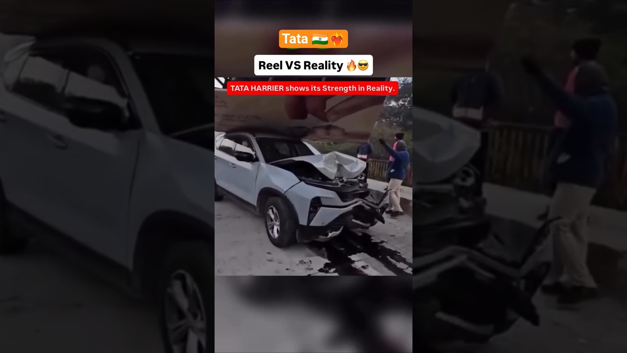 Tata Harrier EV crash| Built Like a TANK 💪 #tataharrierev #tataharriercrash