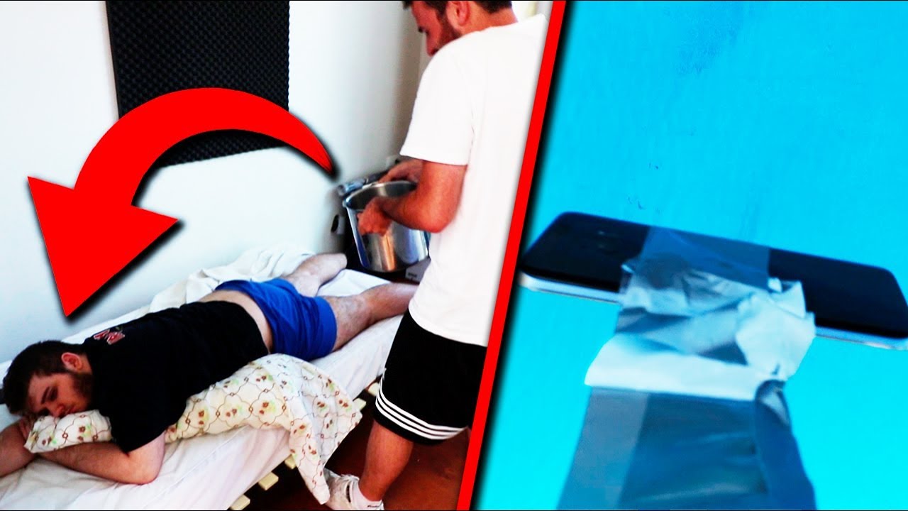 LO DESPERTAMOS CON 10 LITROS DE AGUA Y CASI LE TIRAMOS MÓVIL A LA PISCINA | BROMAS MUY PESADAS