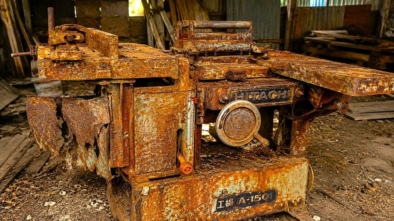 Insane HITACHI Thickness Planer Restoration &ndash; Extreme Rust, Total Decay, Rebuilt to Run Like New! 4K