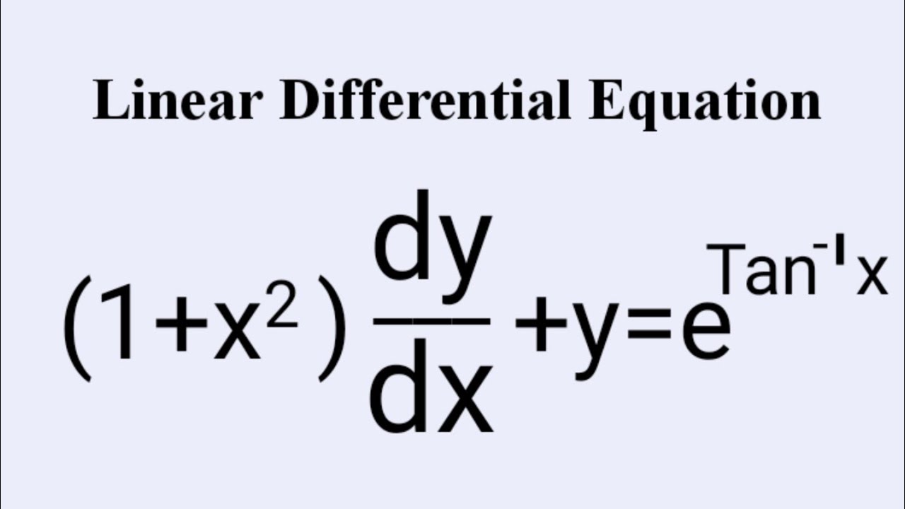 (1+x^2)dy/dx+y=e^(arctanx) #LinearEquation L611 @MathsPulseChinnaiahKalpana