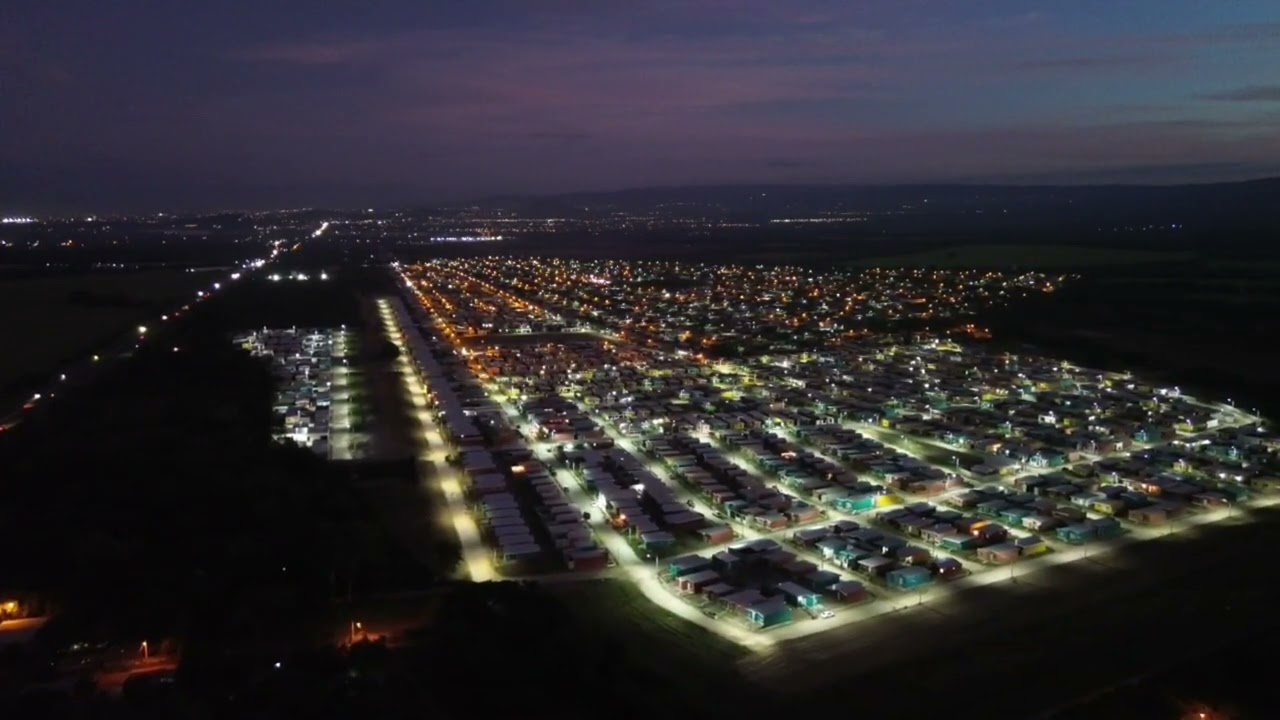 Vista Aérea Nocturna de Managua, Nicaragua