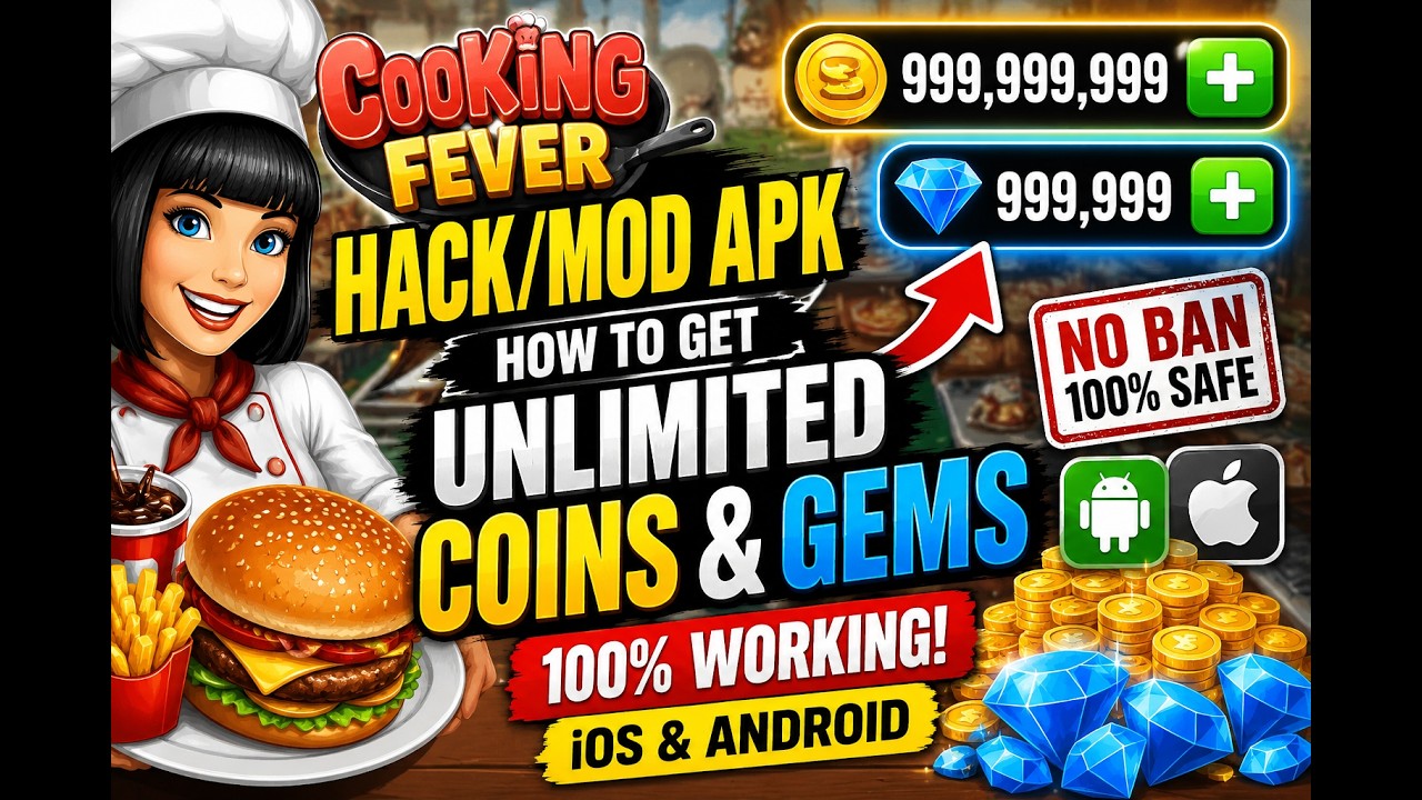 Cooking Fever Hack/Mod Apk - How To Get Cooking Fever Unlimited Coins and Gems ?
