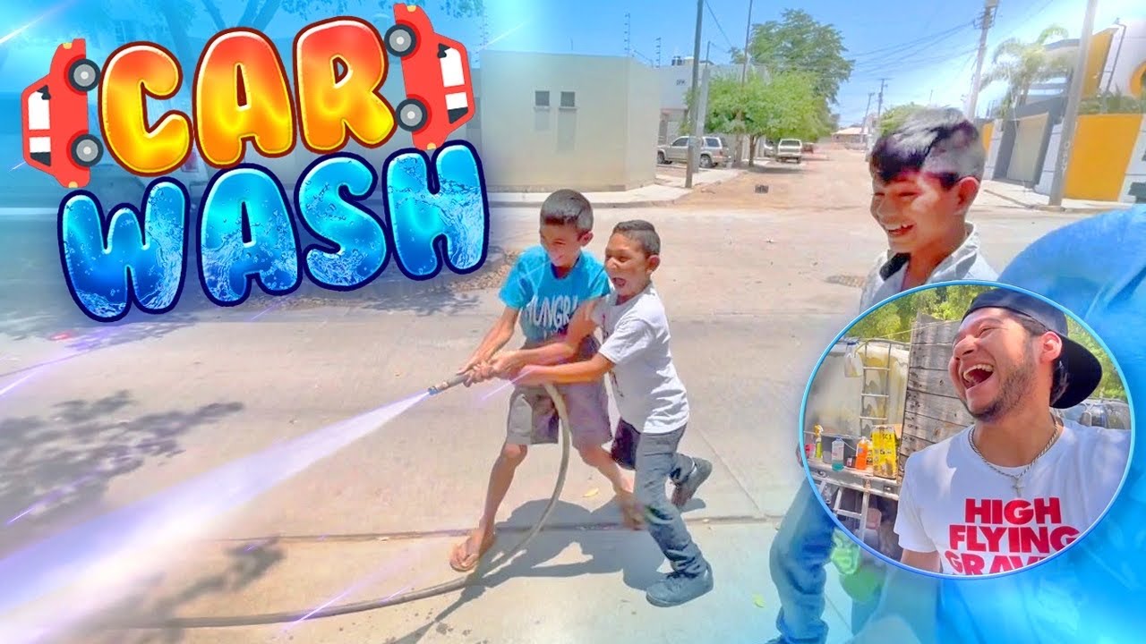 CAR WASH LOS SOÑADORES 🚗💦 / ENSEÑÁNDOLOS A LAVAR CARROS 🤣 / Grillo La Duda