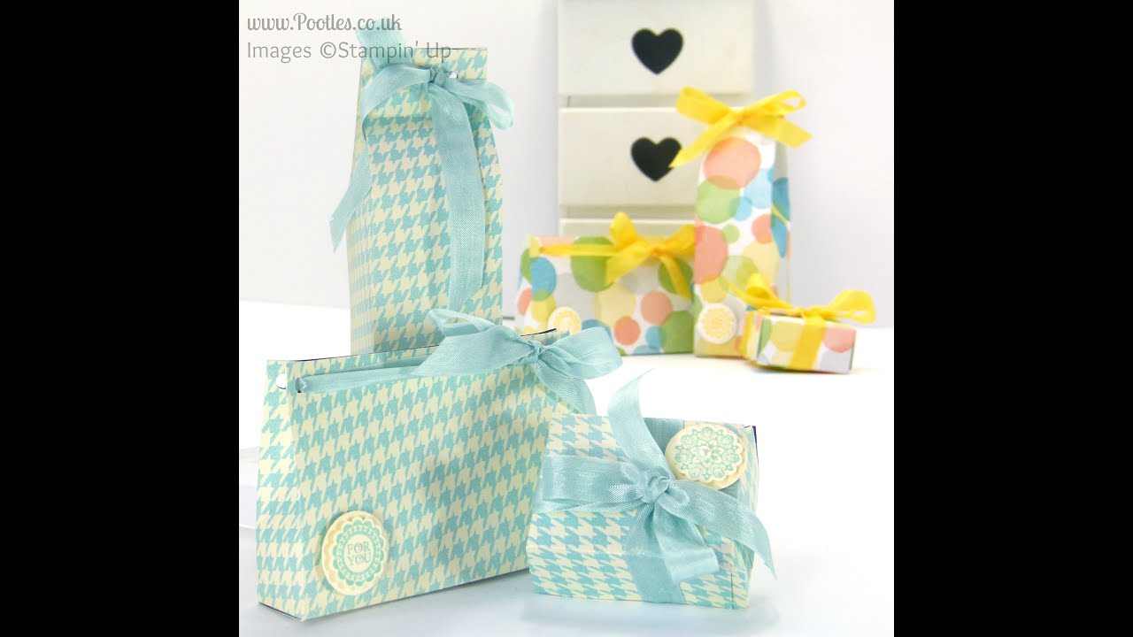 3 Bags from one sheet of Stampin' Up! UK Designer Series Paper Tutorial!