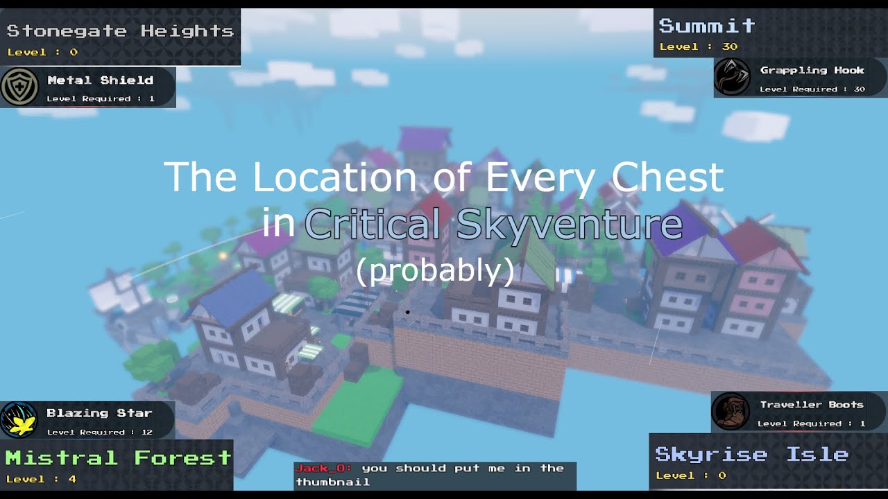 The Location of EVERY "Critical Skyventure" Chest || Critical Skyventure - Roblox