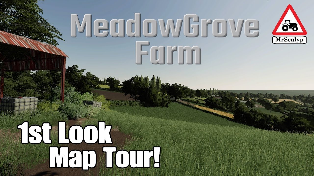 Meadow Grove Farm, 1st Look Map Tour! Farming Simulator 19, PS4, NEW FS19 Mod Map!