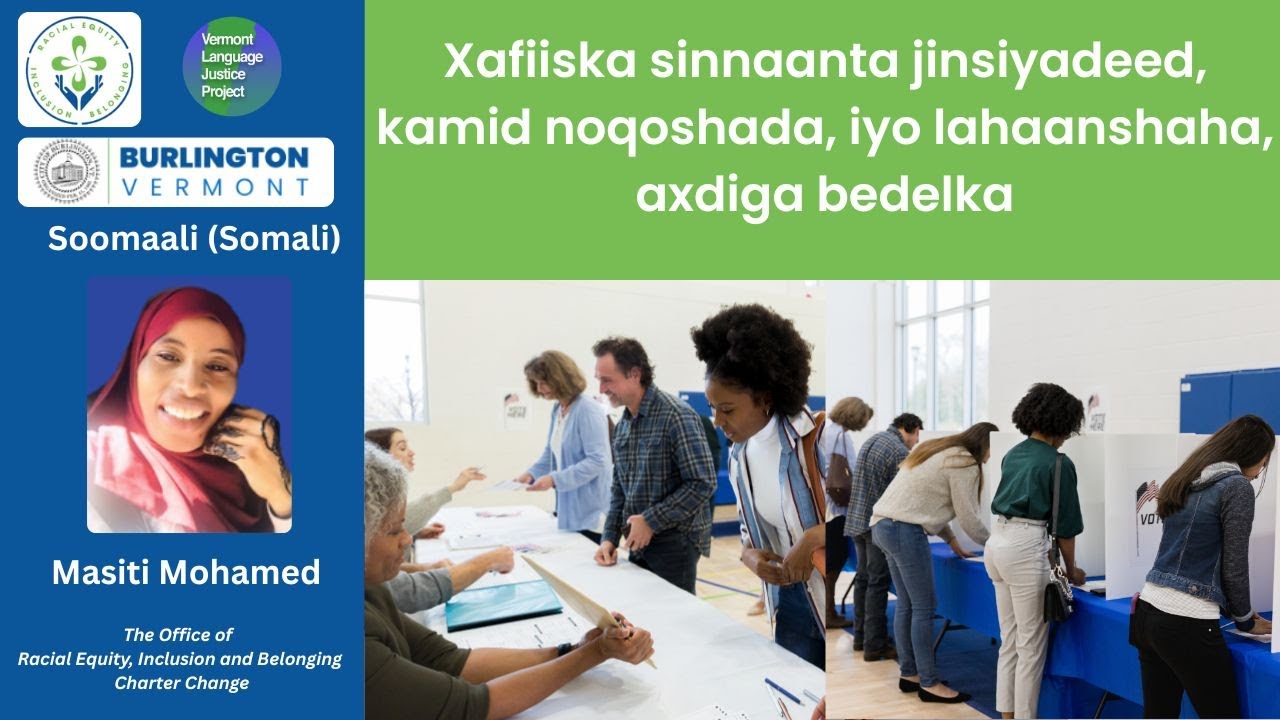 Somali: Xafiiska sinnaanta jinsiyadeed, kamid noqoshada, iyo lahaanshaha, axdiga bedelka.
