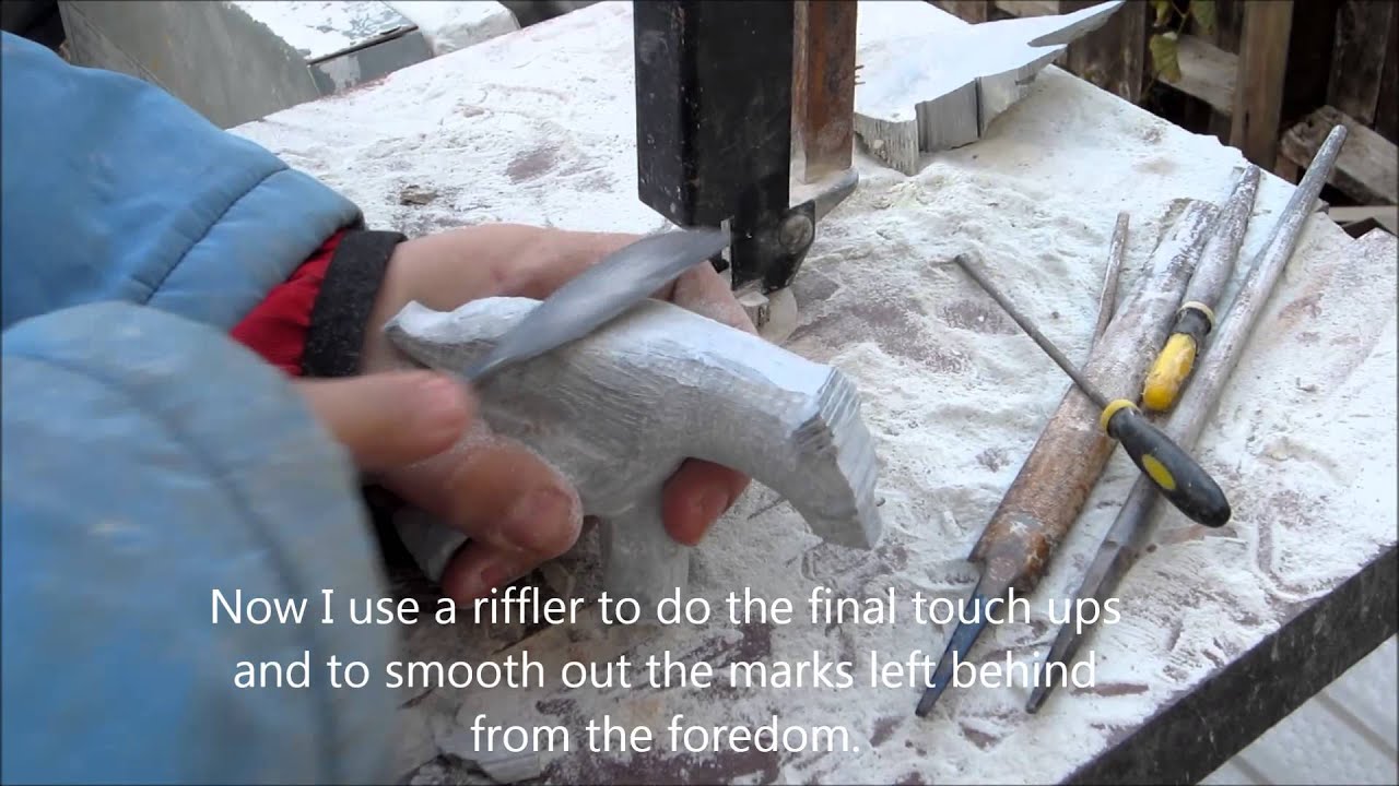 How to carve soapstone with power tools - soapstone carving demo - 2014