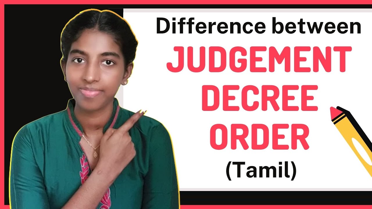 Judgment, Decree and Order (Tamil)