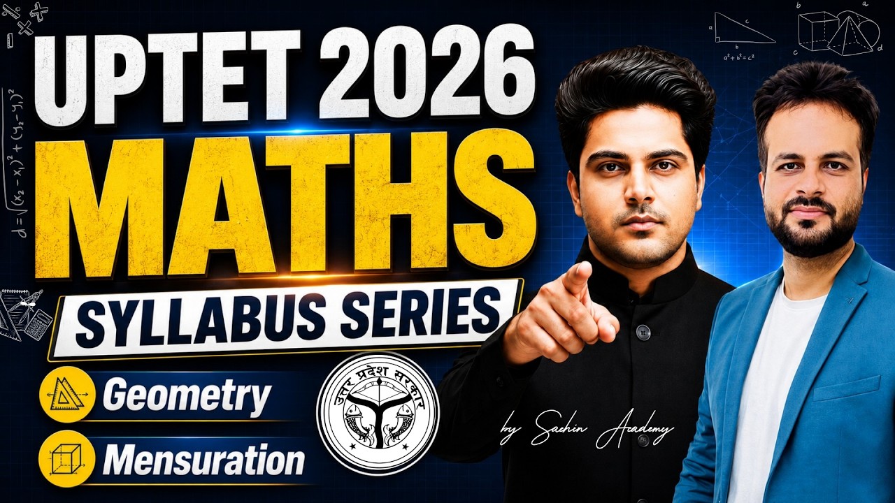 UPTET 2026 Syllabus Series MATHS Class by Sachin Academy live 12pm | Vijay Sir | UPTET MATHS