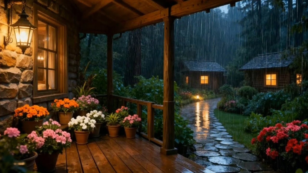 Relaxing Rain Sounds and Thunder | Peaceful Night Ambience for Sleep