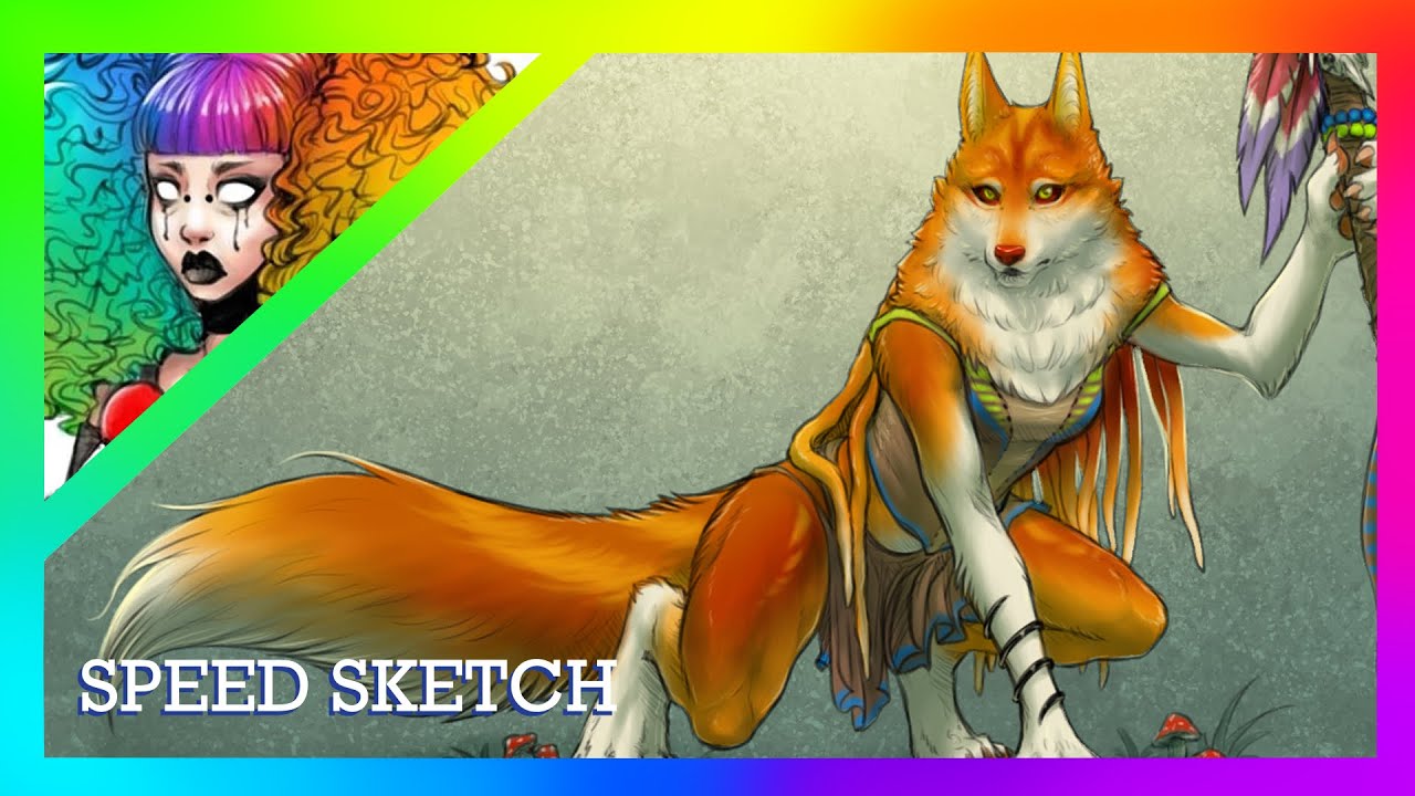 Huntress - Anthro Wolf Speedpaint Sketch