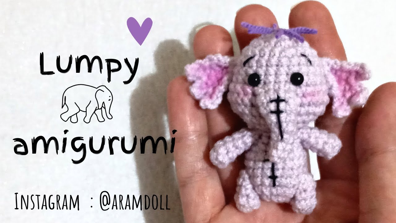 🐘 lumpy elephant amigurumi/lumpy crochet tutorial/how to amigurumi آموزش فیل قلاب بافی در وینی پو