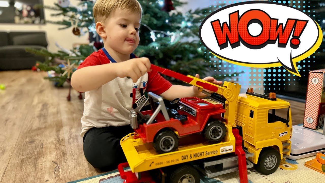 [4K] BRUDER Toys - Super Bruno and Tow Truck with Cross Country Vehicle / 2023 /