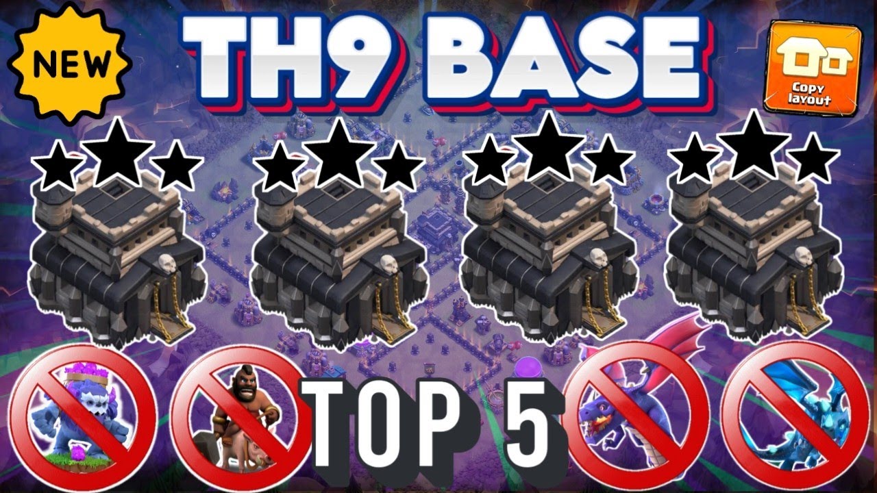 BEST-05 UNBEATEN TH9 WAR / FARM / CWL BASE || TH9 BASE 2025 || TH9 ANTI 3 STAR || CLASH OF CLANS