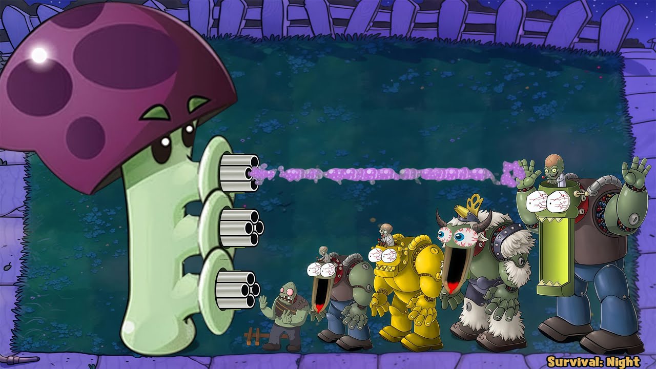 Scaredy Shroom Vs Giga Gargantuar Vs Dr Zomboss Plants Vs Zombies