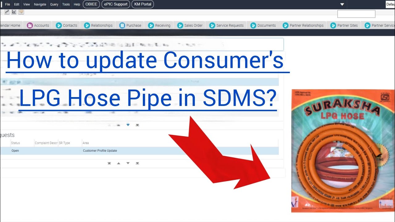 How to update Consumer's LPG Hose Pipe in SDMS? #sdms#indianoil
