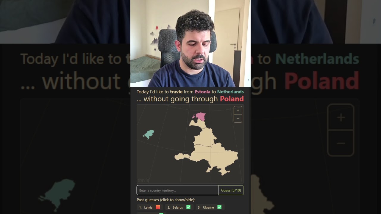 The Shortest path to the Netherlands? 🇪🇪➡️🇳🇱 (No Poland Challenge🚫🇵🇱) #Shorts #Travle #mapgame