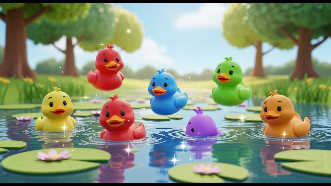 Seis Patinhos de Brinquedo Quá, Quá, Quá! | Música de Movimento e Contagem