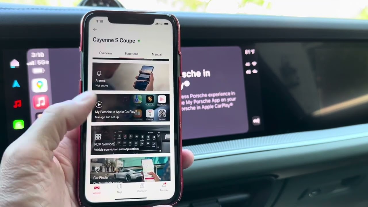 Как настроить и использовать интегрированную систему Apple Car Play в Porsche Cayenne 2024 года