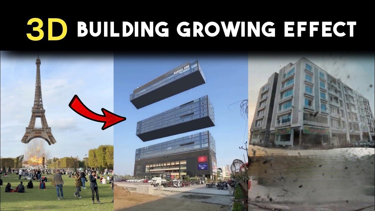 How to edit Video like this😍| 3d Building growing effect Video Editing in capcut| trending editing