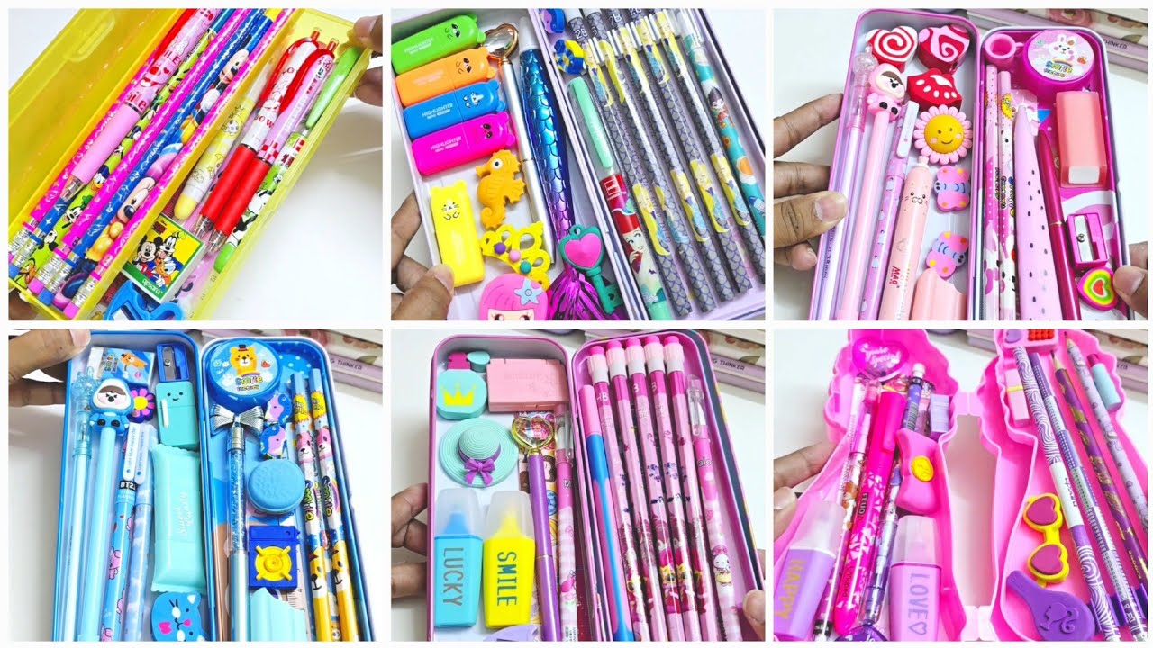 Filling my pencil box with cute stationery ✨️ 💕 lot of new stationery items 💖
