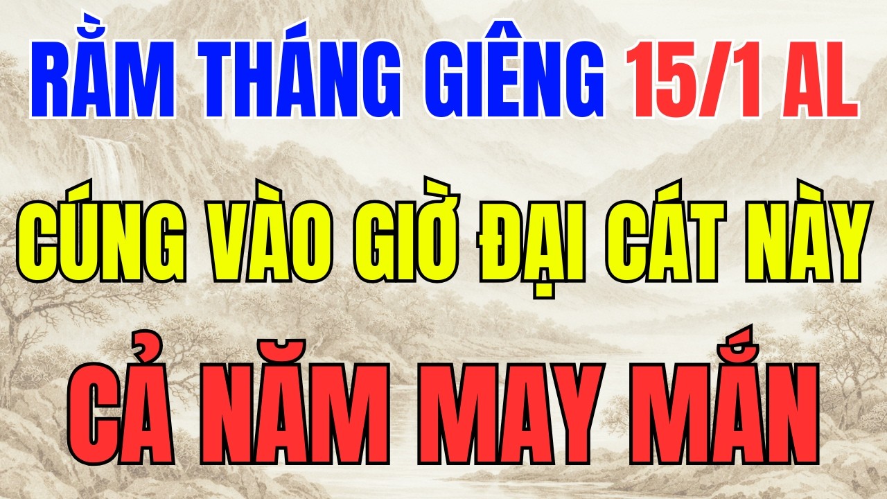 RẰM THÁNG GIÊNG 15/1 AL CÚNG VÀO GIỜ ĐẠI CÁT NÀY, CẢ NĂM TIỀN BẠC TỰ TÌM ĐẾN, MỌI VIỆC DỄ HANH THÔNG