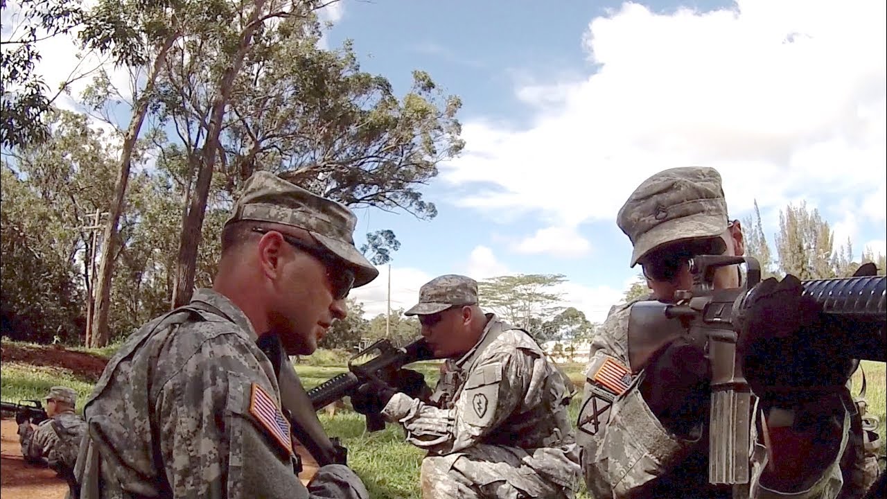 Army Battle Drill #4 Demonstration React to Near Ambush