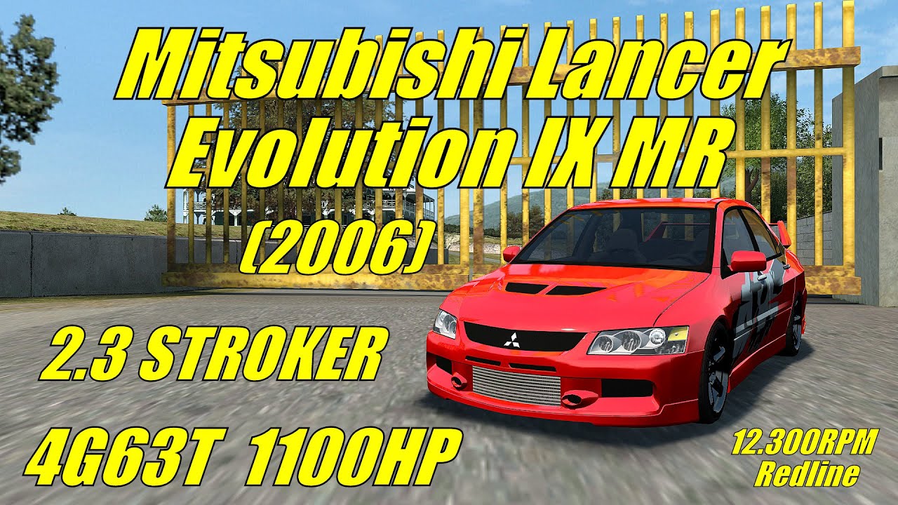 LFS - Mitsubishi Lancer Evolution IX MR 4G63T 2.3 Stroker 12.300RPM Redline 1100hp | Logitech G29