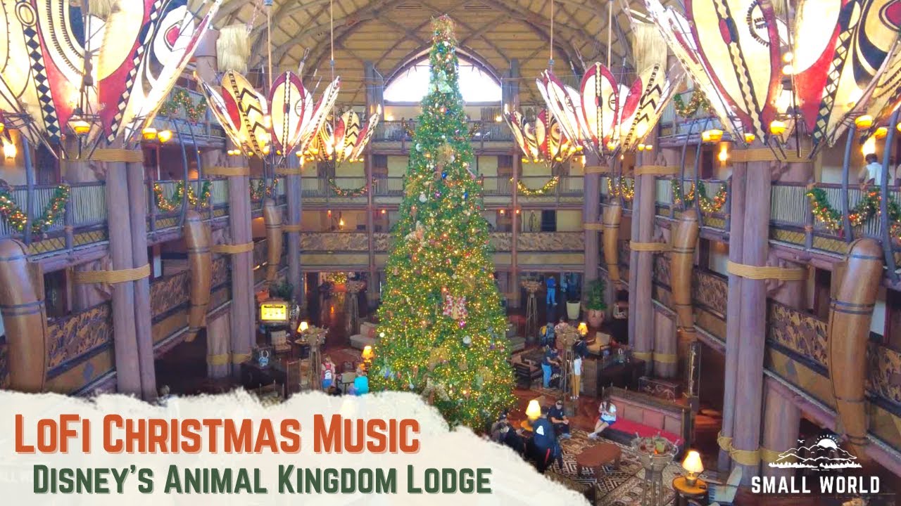 1-Hour of Chill LoFi Christmas Music & Crowd Ambience at Disney's Animal Kingdom Lodge Resort