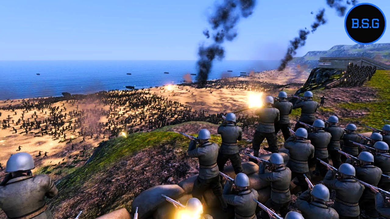 Defend the landing of 60,000 Nazi zombies on Omaha Beach - Ultimate Epic Battle Simulator