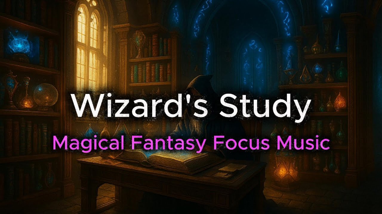 Wizard’s Study Ambience - Magical Fantasy Focus Music  - 2 Hours